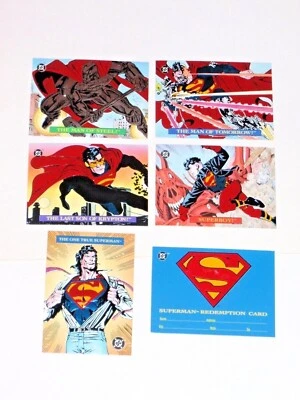 1993 DC BLOODLINES INSERT FOIL 6 CARD SET REDEMPTION ONE TRUE SUPERMAN S1-S5 - Image 1 of 4