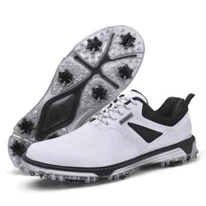 Herren Golfschuhe Wasserdicht Training Rutschfest Spikes Schnellschnürung Turnschuhe - Bild 1 von 19