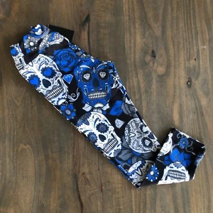 Blue Skull - Halloween - Kid's Size S/M 2T-5T Charlie's Project Leggings  - Picture 1 of 3