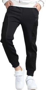 Boy's Drawstring Active Sport Sweatpants Lounge Pants with Pockets Black 14-16Y - Picture 1 of 16