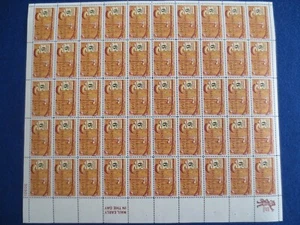 DOC Scott #1357 Daniel Boone Ausgabe 1968 6¢ Bogen mit 50 postfrisch XF - Bild 1 von 6