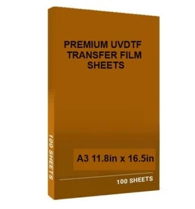 11,8" x 16,5" A3 UVDTF Druck Transferfolie Kristall Etikett (100 BLATT PACKUNG) - Bild 1 von 1