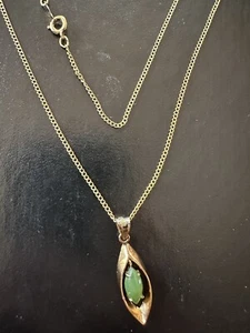 Vintage 18” 1/20 12k Gold Filled  Necklace With Jade Pendant  MCM - Picture 1 of 5