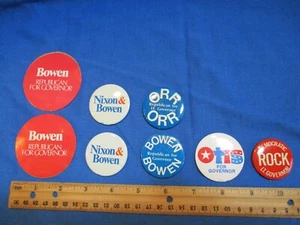 Vintage Indiana Governor's Election Buttons Otis Bowen Political Advertising Orr - Picture 1 of 2
