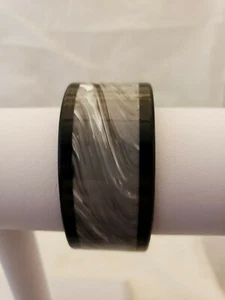 Lined Resin Cuff Bracelet In Blank Tan Tortoise Print - Picture 1 of 3