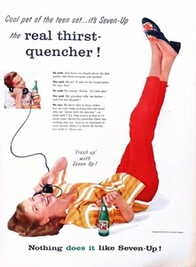 7Up 1957 Print Ad Soft Drink Soda Nothing Does it Like Seven-Up 10"X13.5" - Picture 1 of 3