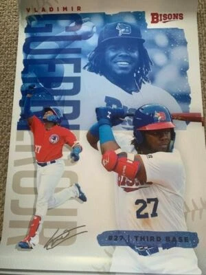 Vladimir Guerrero Jr. Buffalo Bison Poster 24 x 36 Toronto Blue Jays Rookie SGA - Image 1 of 2