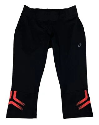 ASICS ICON Leggings Tights 3/4 Training Gym Zip Pocket Size M - Image 1 of 4