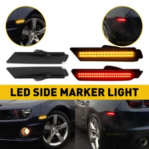 4x LED Side Marker Lights Front&Rear For 2010-2015 Chevy Camaro SS LT LS ZL1 RS - Picture 1 of 9
