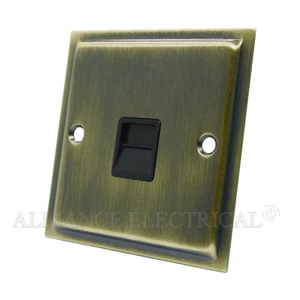 Enchufe maestro/esclavo de teléfono antiguo de latón Slimline - enchufe de teléfono BT - Imagen 1 de 3