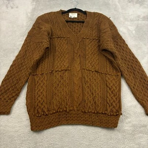 Maglione Cie Internationale Express donna L marrone lavorato a mano grosso pescatore - Foto 1 di 17