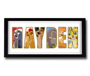 THE LION GUARD Personalised Framed Name Print - Disney Lion King Name Print Art - Picture 1 of 1
