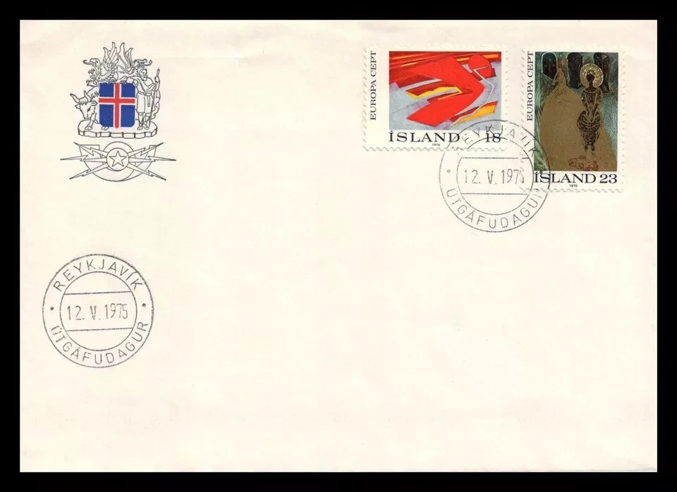 ICELAND 1975 THE PAINTERS ART PAINTINGS EUROPA  SET  FDC UNADDR - Image 1 of 1