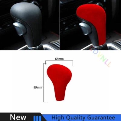 For Audi A4 A5 Q5 Q7 2004-2012 Red Suede Gear Shift Knob Shifter Lever Trim 1PCS - Image 1 of 4