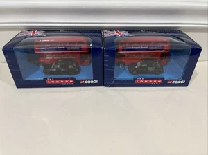 Corgi Diecast The London Scene Route Master Bus con Taxi 60029 - Foto 1 di 9