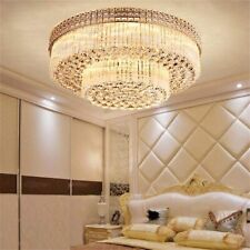 Luxury K9 Crystal Pendant Lamp Remote Led Chandelier Flush Mount Ceiling Fixture