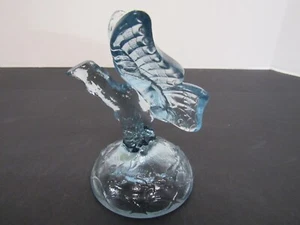 Vintage Fenton Schmetterling schillernd blau Ring Halter Karneval Glas 5" ~ Aufkleber - Bild 1 von 11