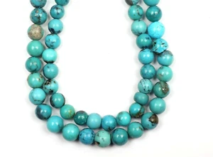 Turquoise Beads, Gemstone Beads, 8Inch 6 mm Beads, Round Beads, Smooth Beads - Picture 1 of 4