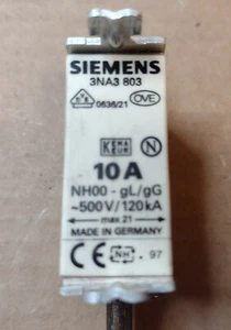 Eslabón fusible Siemens 3NA3803 10A, 500 V - Imagen 1 de 2