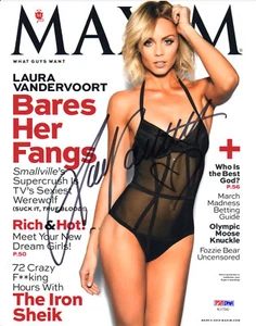 LAURA VANDERVOORT THE STUNNING "SUPERGIRL" SIGNED SEXY "MAXIM" COVER PHOTO PSA - Picture 1 of 2