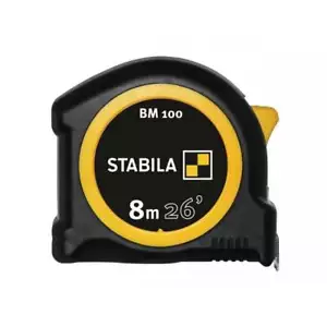STABILA Pocket Tape Measure BM100, 8m Metric/Imperial Class II belt Clip - Picture 1 of 2