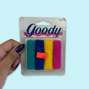 Vtg 1998 Goody Brand Package of 4 Terry Cloth Ponytailers Bands Brand New