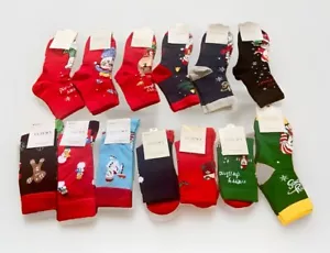 NWT 13 Pairs Of Womens Combed Cotton Christmas Winter Holiday Socks Crew & Ankle - Picture 1 of 8