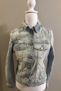 Chaqueta vaquera para mujer Aeropostale con botones desgastados talla extra pequeña - Imagen 1 de 5