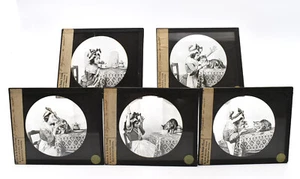 Fünf Dias Platten Zauberlaterne Mädchen Tiere Katze Gute Presse - Bild 1 von 6