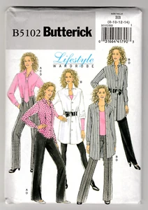 Butterick B5102 Camisa Chaqueta-Corbata-Pantalones Talla 8-10-12-14 Fácil Costura Patrón SIN CORTAR - Imagen 1 de 2