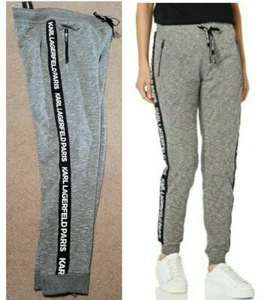 Pantalón Jogger Karl Lagerfeld Paris Para Mujer Gris Logo Cinta Cremallera Bolsillos Elige Talla - Imagen 1 de 7