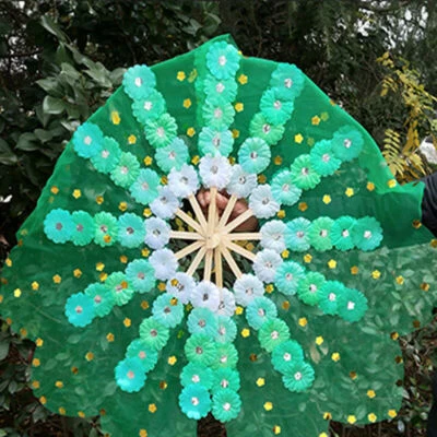 一对竹花网手扇肚皮舞表演照片拍摄道具新品 — 第 1/4 张图片