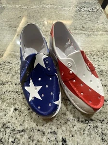 NEW Sperry Top Sider AO Float Boat Shoes American Flag Red White Blue SZ 7 Women - Picture 1 of 4
