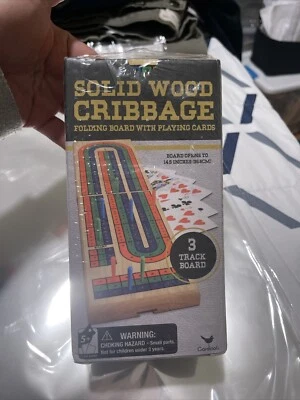 Cribbage Set Cardinal Industries Deluxe High-Quality Solid Wood Folding - Image 1 of 2