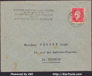 FRANCE LETTRE GRIFFE FORTERESSE DE LA ROCHELLE CACHET NON PARVENU DU 31/12/1944 - Picture 1 of 2