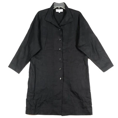 Vestido largo vintage Opus 204 Seattle lino rayón manga 3/4 negro para mujer talla 2 Foto 1 de 4