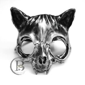Steampunk Animal Mask Halloween Costume Mask for Men Wolf Hyena Cat Cosplay Part