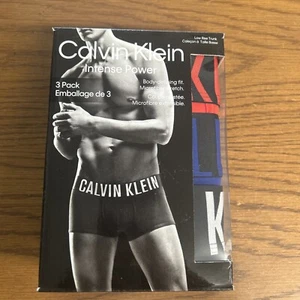 $$$Calvin Klein Men's (X-LARGE) INTENSE POWER LOW RISE TRUNKS NB2593-923 (3 PK) - Picture 1 of 5