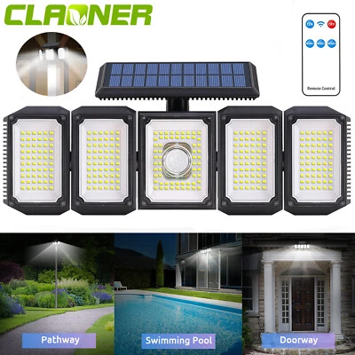 300 LED Solarleuchte Solarlampe mit Bewegungsmelder Außen Garten Strahler Fluter - Bild 1 von 4