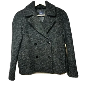 GAP XS Damen grau Wollmischung zweireihiger Erbsenmantel Jacke Oberteil Mantel - Bild 1 von 12