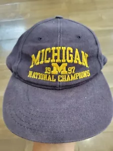 Vintage University of Michigan National Championship 1997 Blue Gold ATT Headwear - Picture 1 of 4
