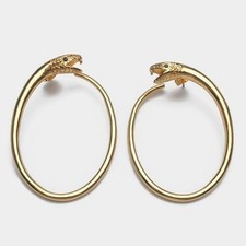 New listing
Celine signed snake reptile hoop earrings gold tone unusual pierced