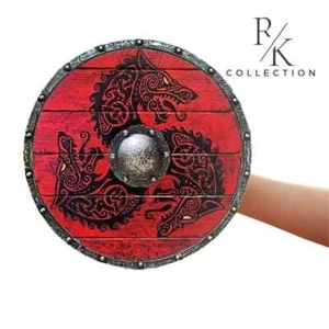Medieval Shield Viking Shield 24 Inch Wooden Shield Heavy Metal Fitted - Picture 1 of 4