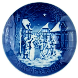 Bing & Grondahl Annual Christmas Plate 1987 Snowmans Christmas Eve Box 9087 7" - Picture 1 of 6