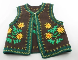 Vintage Kids Vest 14" Tall and 12" Wide German Felt Ethnic Vest - Picture 1 of 2