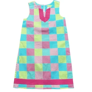 Vineyard Vines Dress Girls Size 8 Whale Patch Print Shift Sleeveless Colorful - Picture 1 of 10