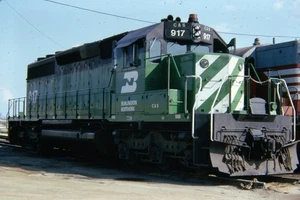 BN BURLINGTON NORTHERN 917 FORT WORTH TX 1973 VINTAGE TRAIN SLIDE - Picture 1 of 1