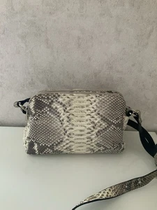 Damen Umhängetasche Handtasche Schultertasche Vero Pitone Echt Pythonhaut  Beige - Bild 1 von 7