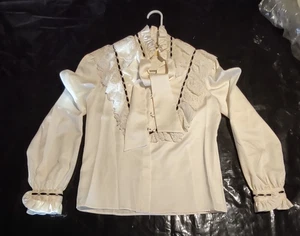 Pogia by D. Polimeni Seidenbluse Damen Gr. 6 Vintage weiß 80er - Bild 1 von 14