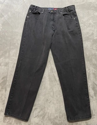 Men's Bugle Boy Gold Crest 740 Relaxed Fit 38x30 (35x28.5) Black Faded Mid Rise - Image 1 of 4